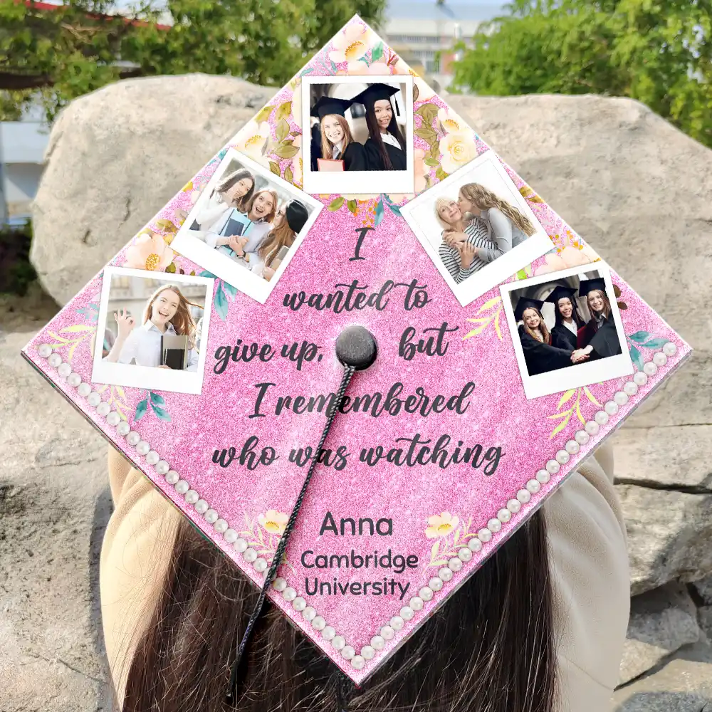 Custom Photo I Remember Who Was Watching - Personalized Graduation Cap Topper - Image 3