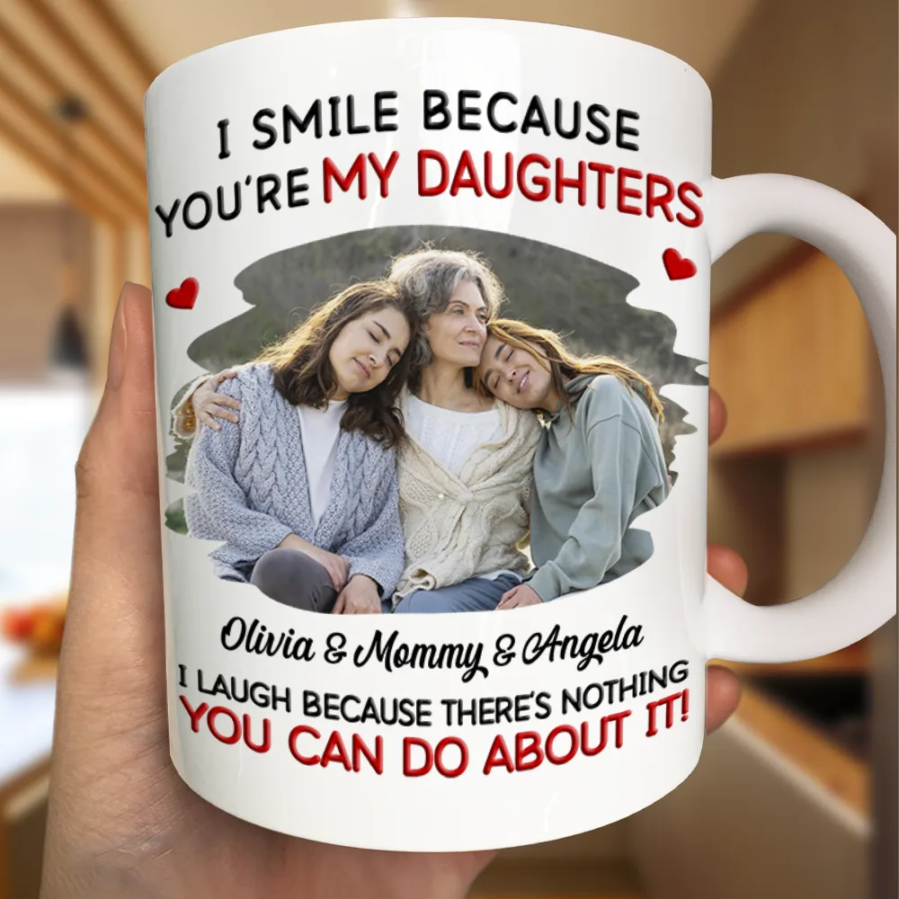 Custom Photo I Smile Because You Are My Daughter Son Grandkid - Personalized Mug - Image 3