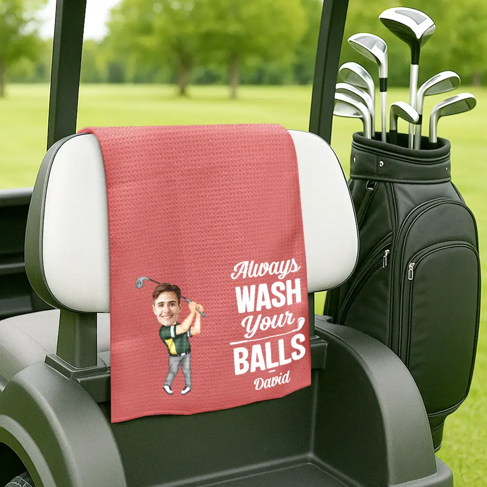 Custom Photo I Use This Towel To Clean My Balls Funny - Personalized Golf Towel - Image 6