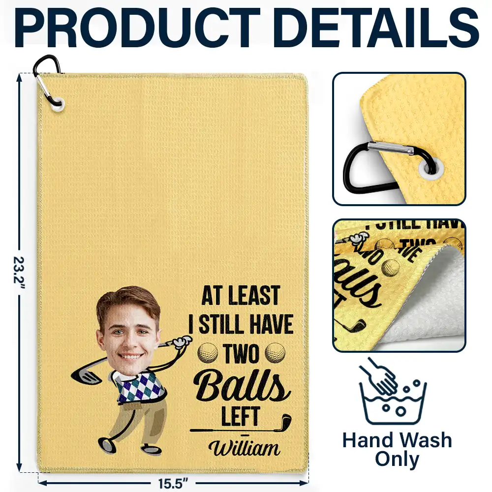 Custom Photo I Use This Towel To Clean My Balls - Personalized Golf Towel - Image 5