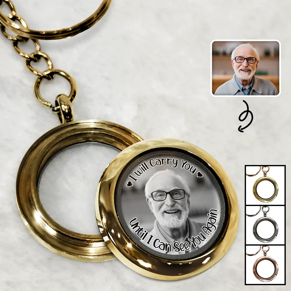 Custom Photo I Will Carry You Family Memorial - Personalized Keepsake Keychain