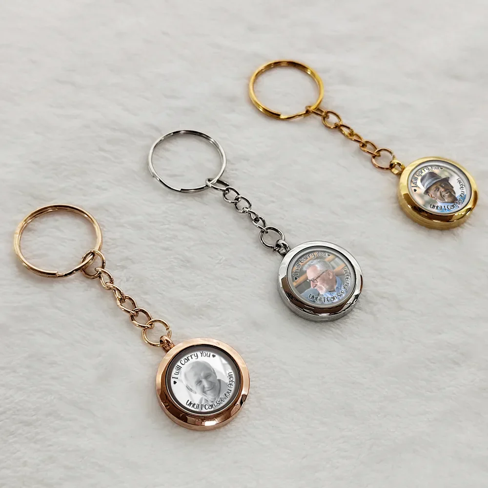 Custom Photo I Will Carry You Family Memorial - Personalized Keepsake Keychain - Image 2