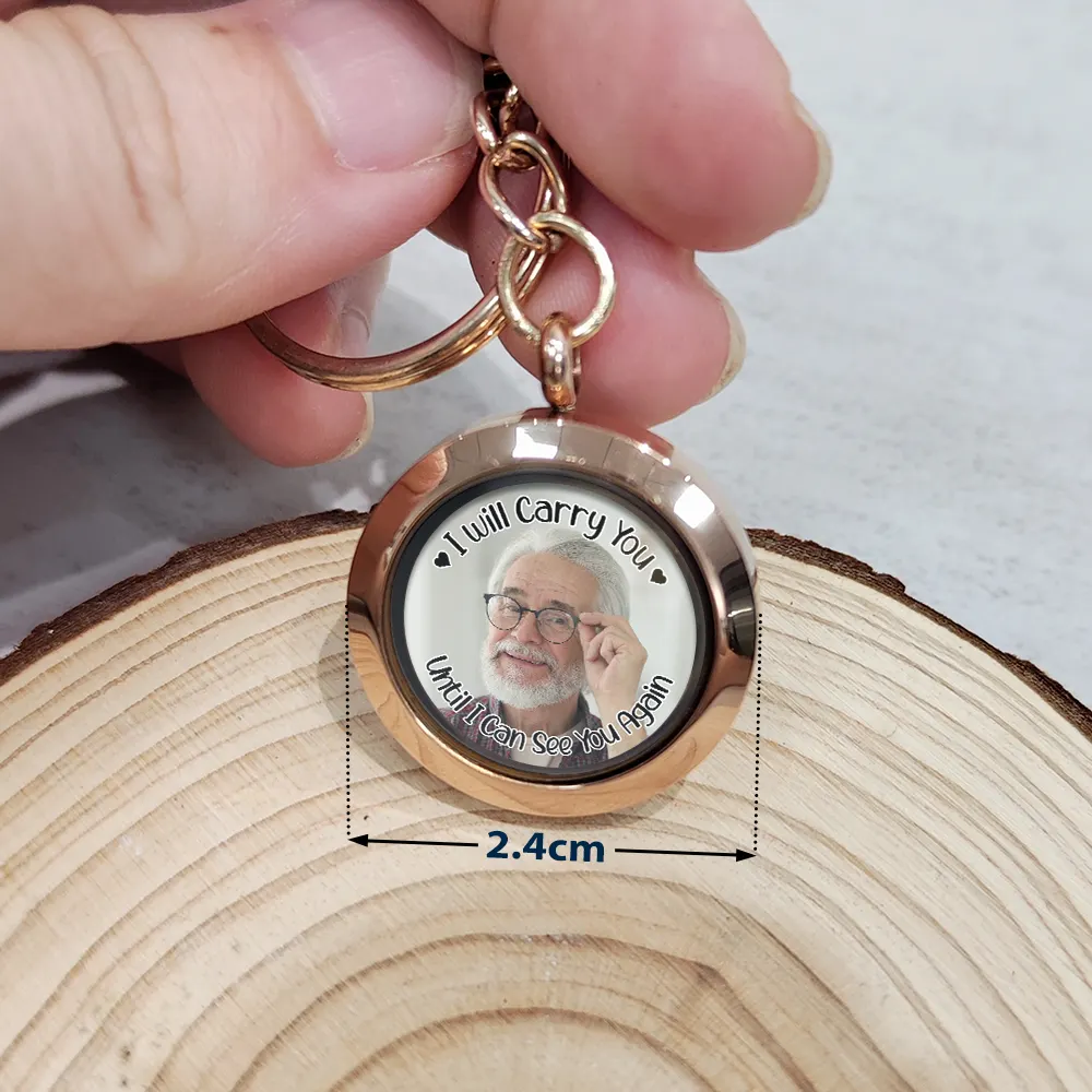 Custom Photo I Will Carry You Family Memorial - Personalized Keepsake Keychain - Image 3