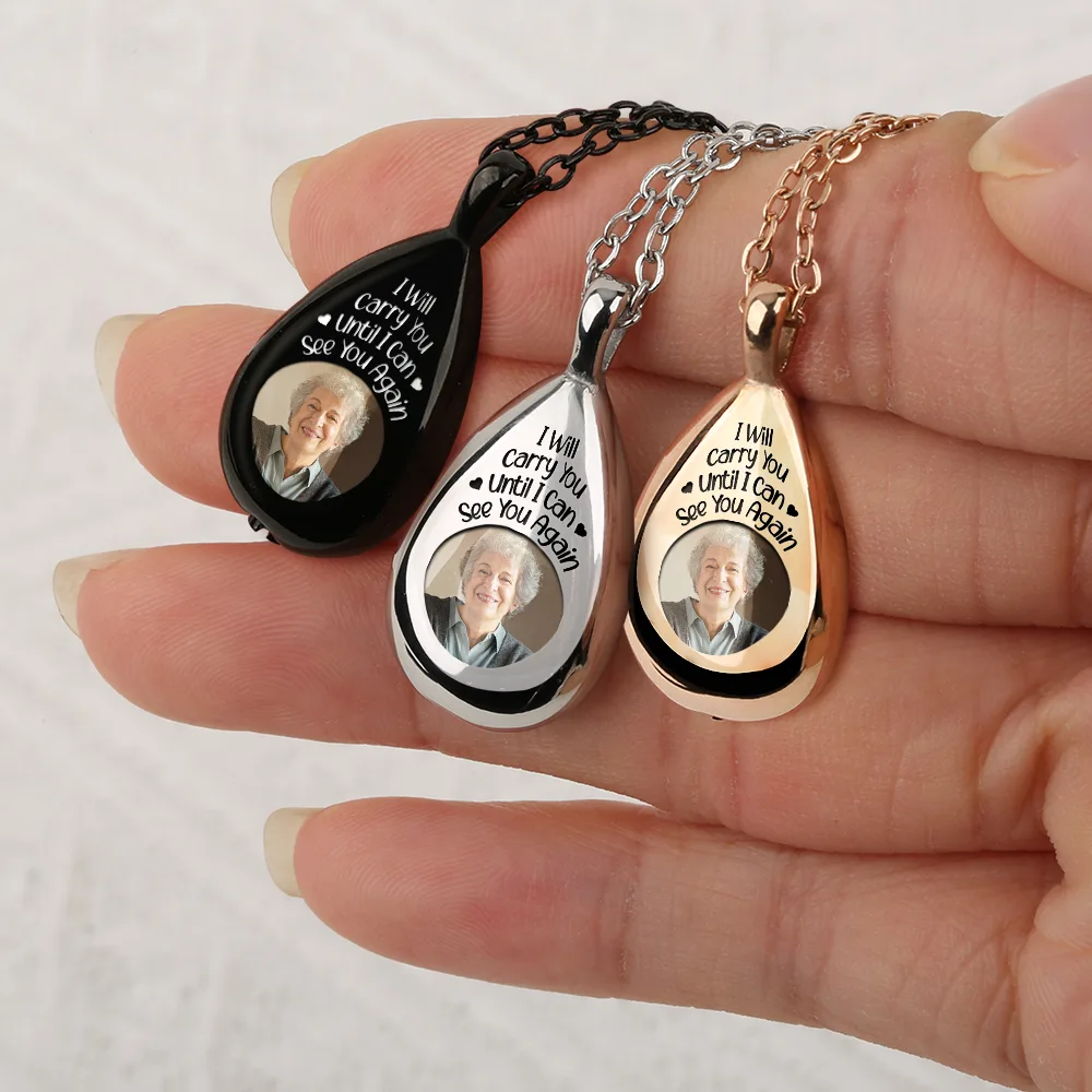 Custom Photo I Will Carry You Memorial - Personalized Keepsake Necklace - Image 5