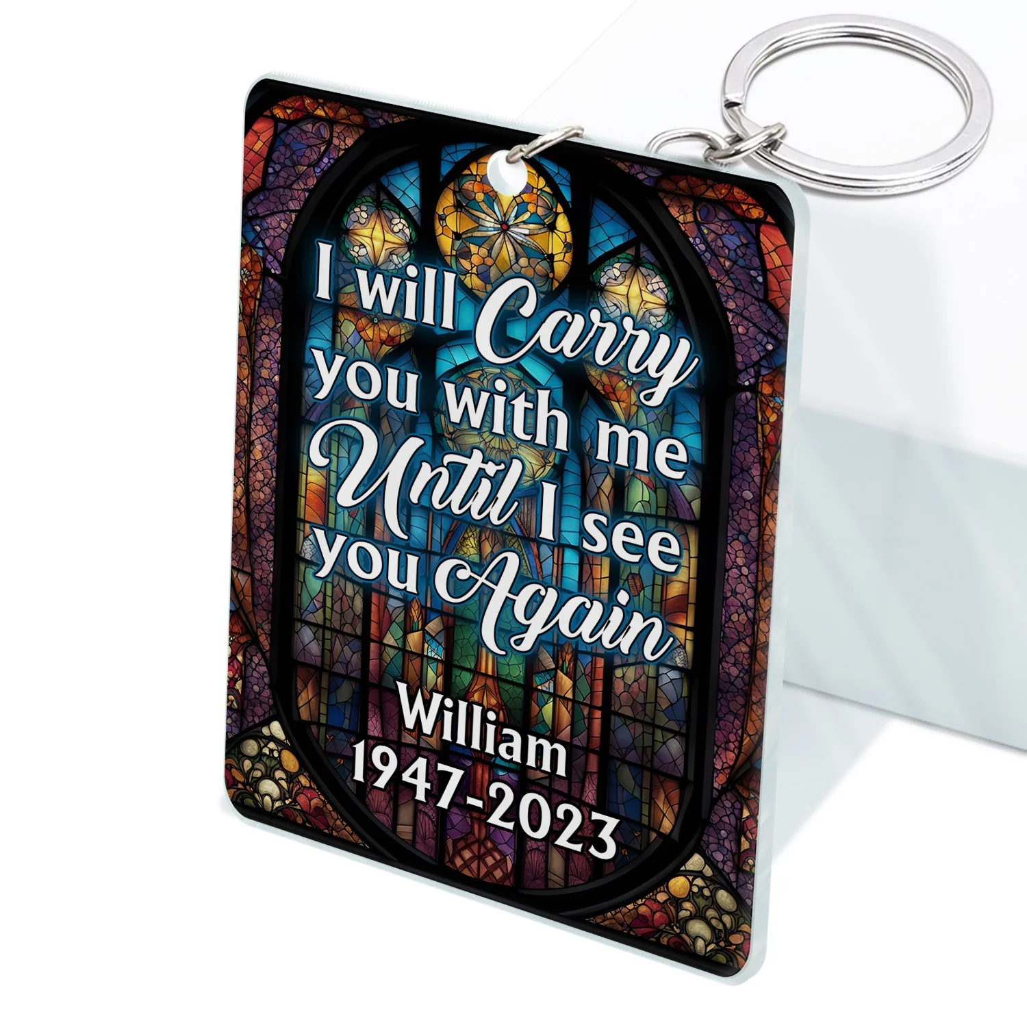Custom Photo I Will Carry You With Me - Memorial Gift - Personalized Acrylic Keychain - Image 2