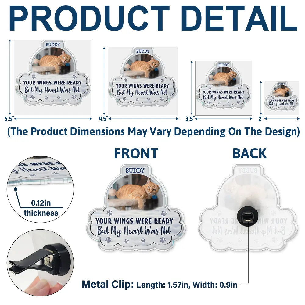 Custom Photo I Will Carry You With Me - Personalized Acrylic Car Vent Clip - Image 5