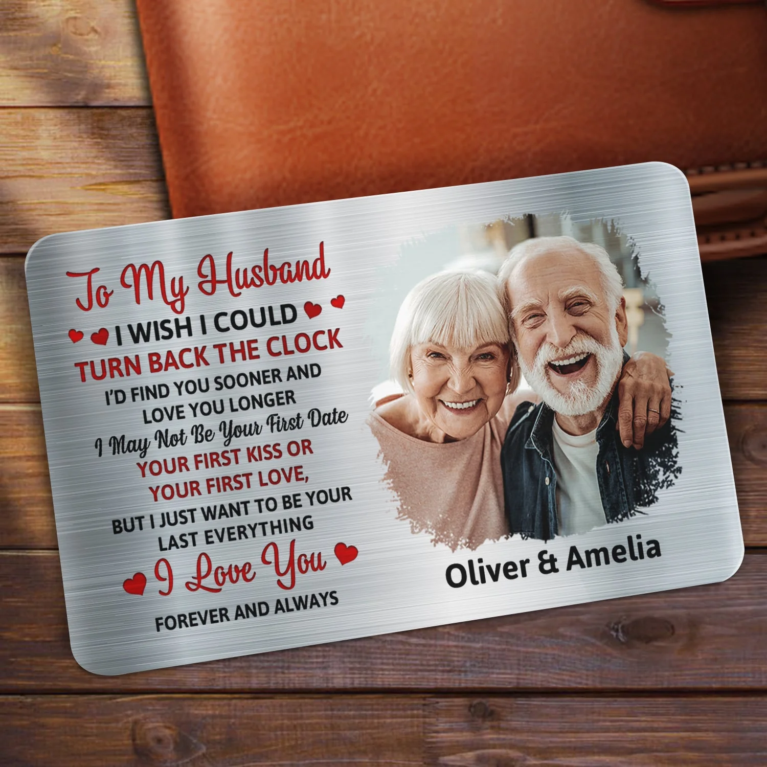 Custom Photo I Wish I Could Turn Back The Clock - Gift For Couples, Husband, Wife - Personalized Aluminum Wallet Card - Image 2