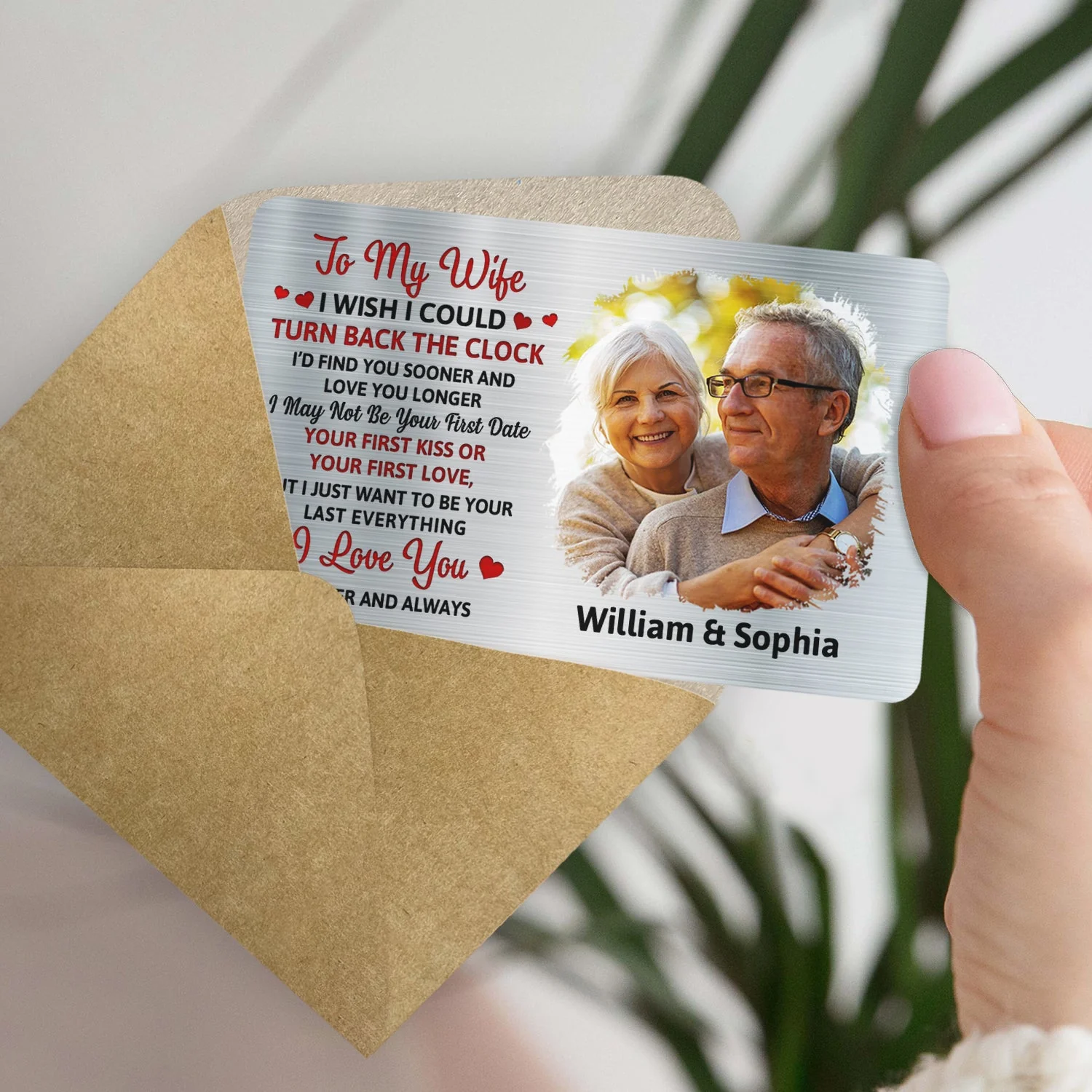 Custom Photo I Wish I Could Turn Back The Clock - Gift For Couples, Husband, Wife - Personalized Aluminum Wallet Card - Image 4