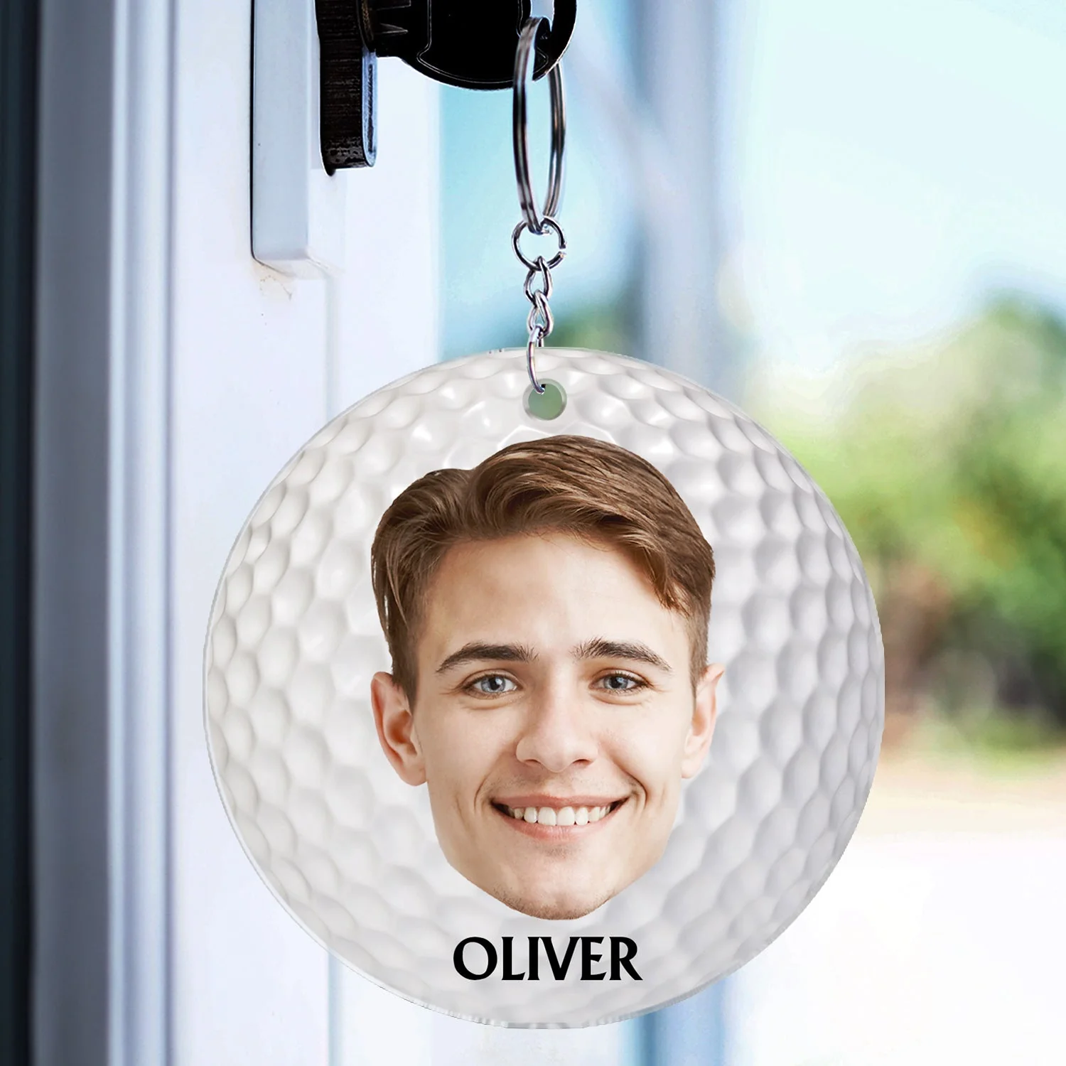 Custom Photo If Found Return To This Guy - Gift For Dad, Father, Grandpa, Golfer, Golf Lover - Personalized Acrylic Keychain - Image 4