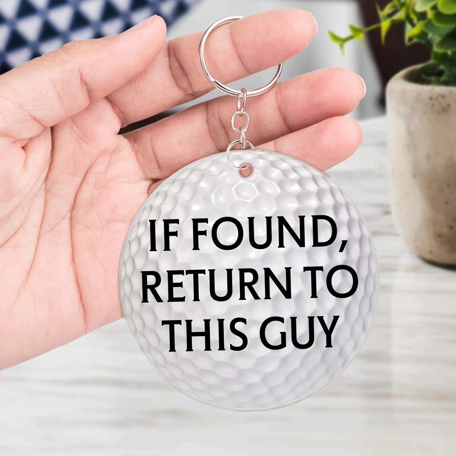 Custom Photo If Found Return To This Guy - Gift For Dad, Father, Grandpa, Golfer, Golf Lover - Personalized Acrylic Keychain - Image 5