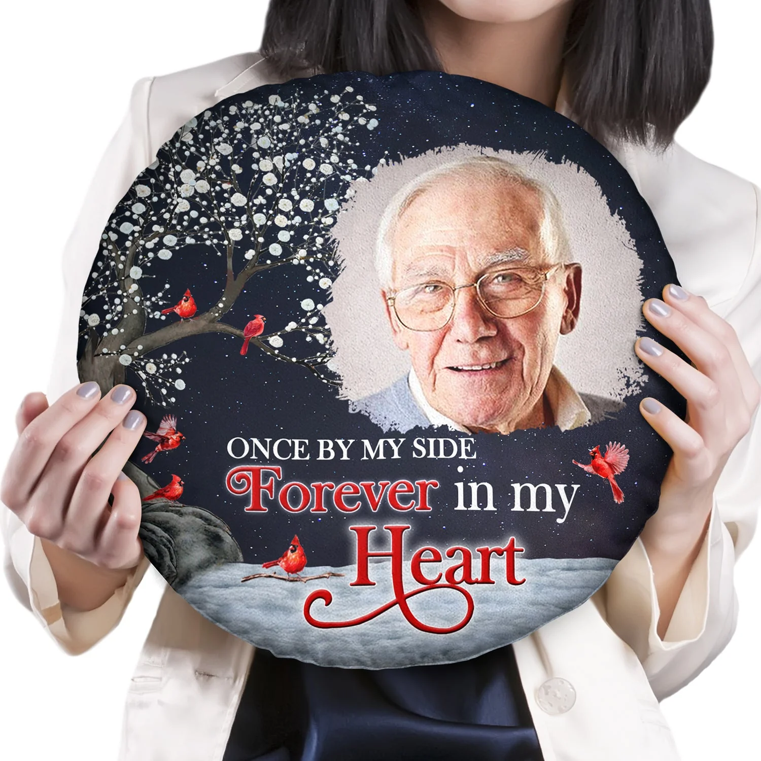 Custom Photo If Love Could Have Saved You - Memorial Gift For Family, Friends, Pet Lovers - Personalized Round Pillow - Image 2