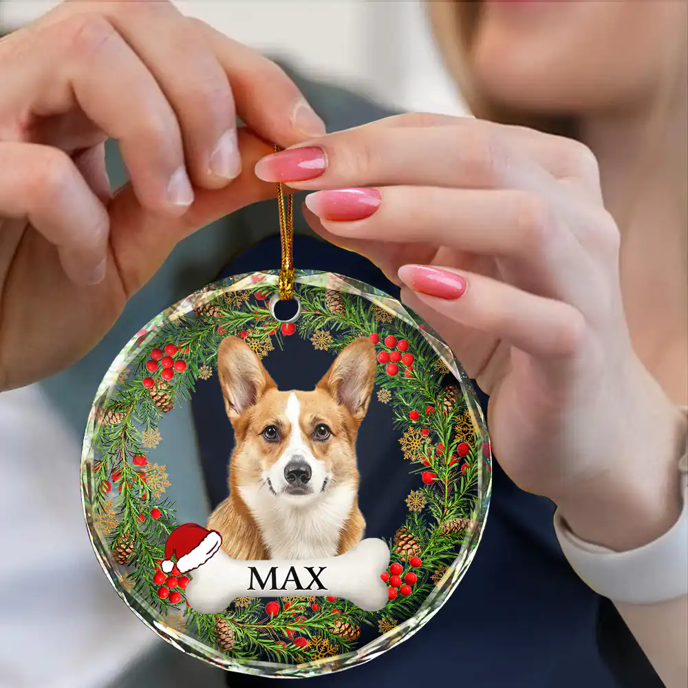Custom Photo If Love Could Saved You Pet Lover - Personalized Circle Glass Ornament - Image 5