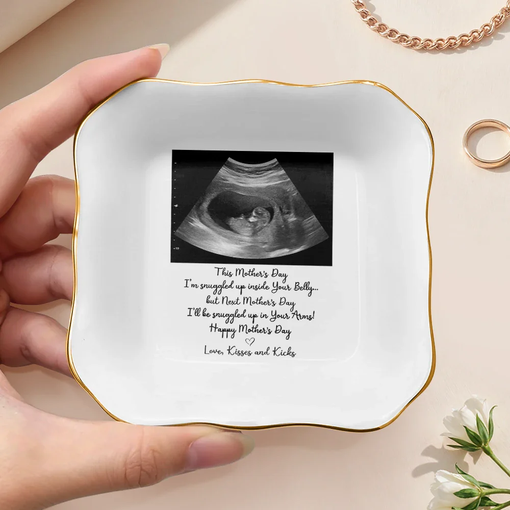 Custom Photo I'll Be Snuggled Up In Your Belly - Personalized Ring Dish - Image 3