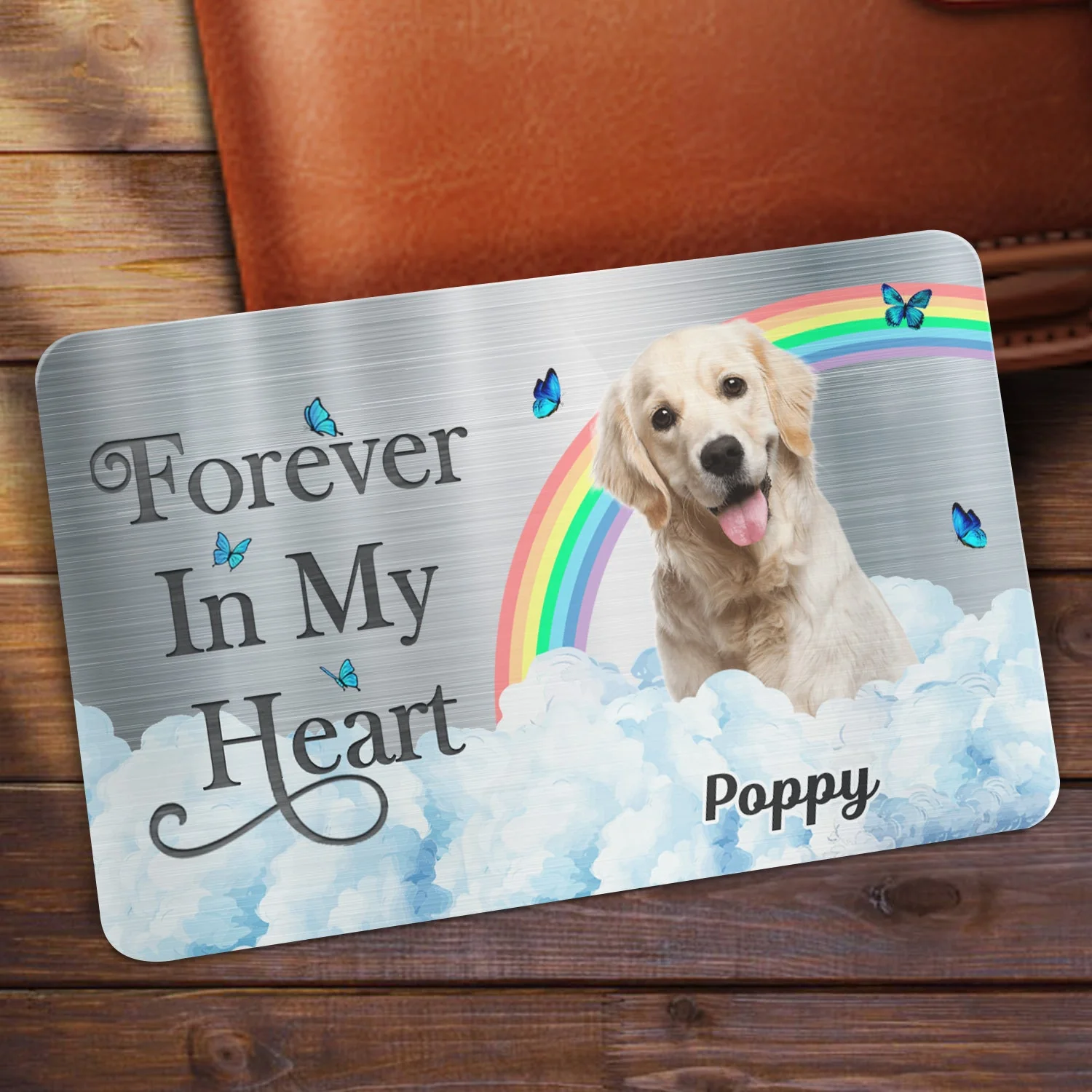 Custom Photo I'll Carry You - Memorial Gift For Dog Lovers, Cat Lovers, Dog Mom, Dog Dad - Personalized Aluminum Wallet Card - Image 2