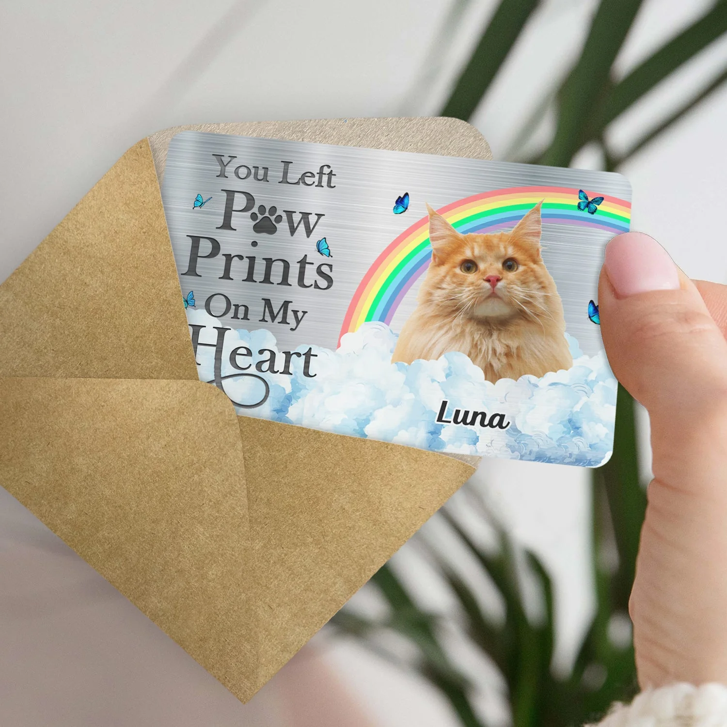 Custom Photo I'll Carry You - Memorial Gift For Dog Lovers, Cat Lovers, Dog Mom, Dog Dad - Personalized Aluminum Wallet Card - Image 4