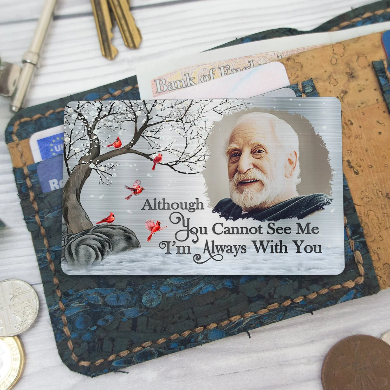 Custom Photo I'll Carry You - Memorial Gift For Family, Siblings, Friends, Dog Lovers, Cat Lovers - Personalized Aluminum Wallet Card - Image 5