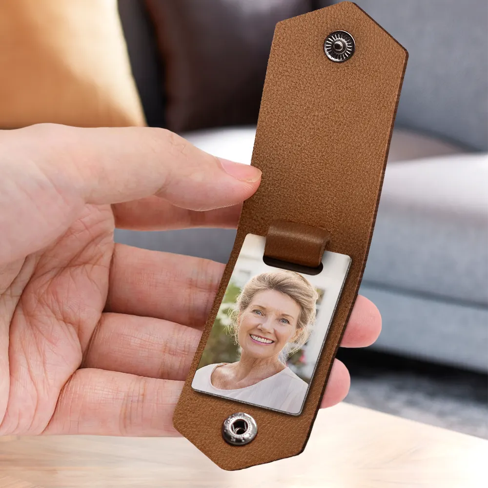 Custom Photo I'll Carry You - Memorial Gift For Mom, Dad, Family, Siblings, Friends - Personalized Leather Photo Keychain - Image 3