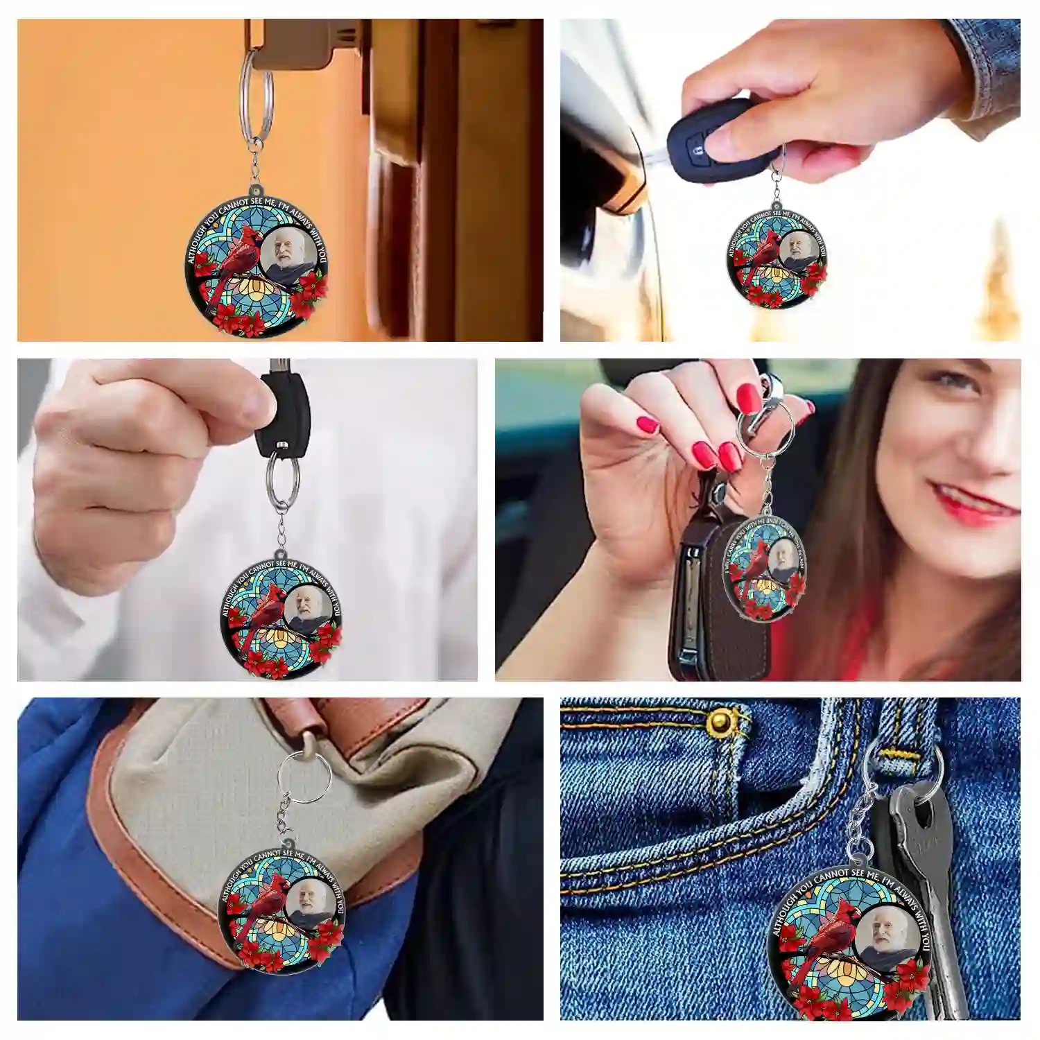 Custom Photo I'll Carry You With Me Memorial - Personalized Acrylic Keychain - Image 6