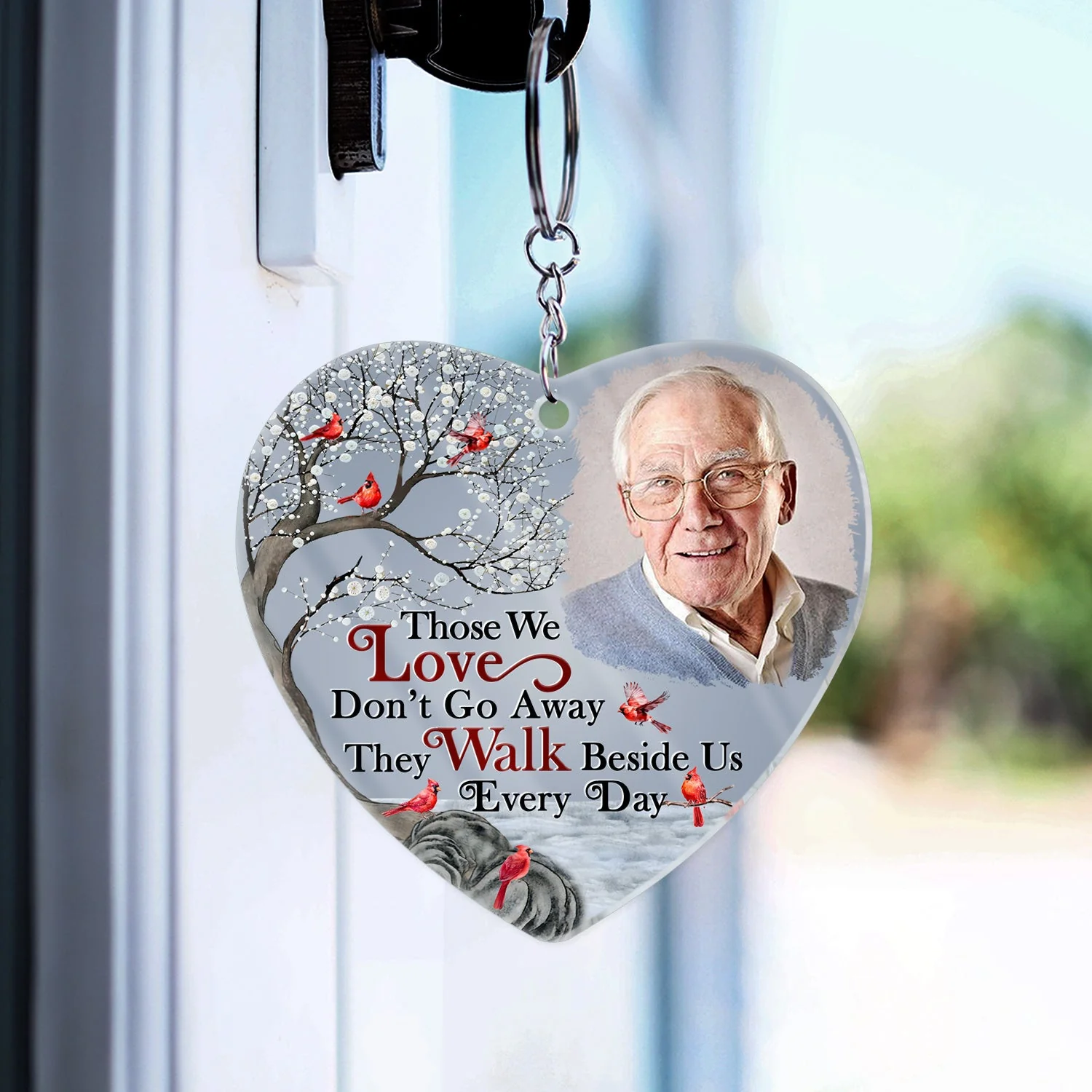 Custom Photo I'll Hold You In My Heart - Memorial Gift For Family, Siblings, Friends - Personalized Acrylic Keychain - Image 3