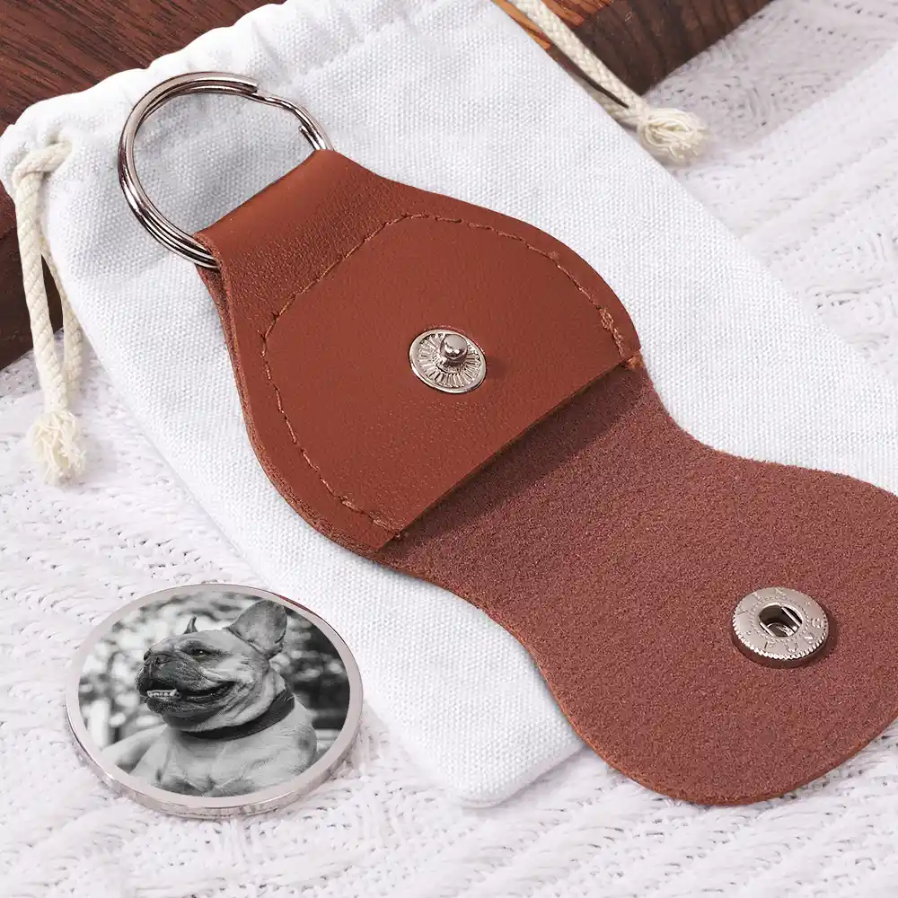 Custom Photo I'll Miss You For The Rest Of My Life - Personalized Leather Pocket Hug - Image 2