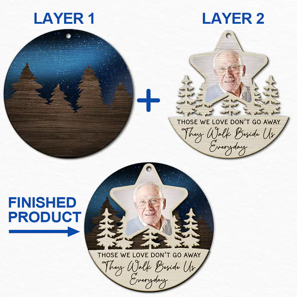 Custom Photo I'll See You On The Other Side Of The Stars - Personalized 2-Layered Wooden Ornament - Image 6