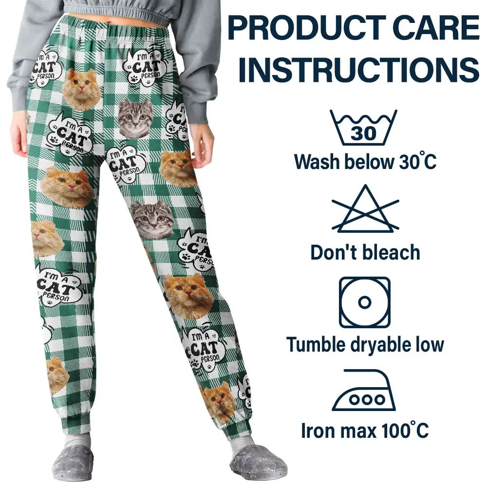 Custom Photo I'm A Cat Person - Personalized Pajama Pants - Image 6