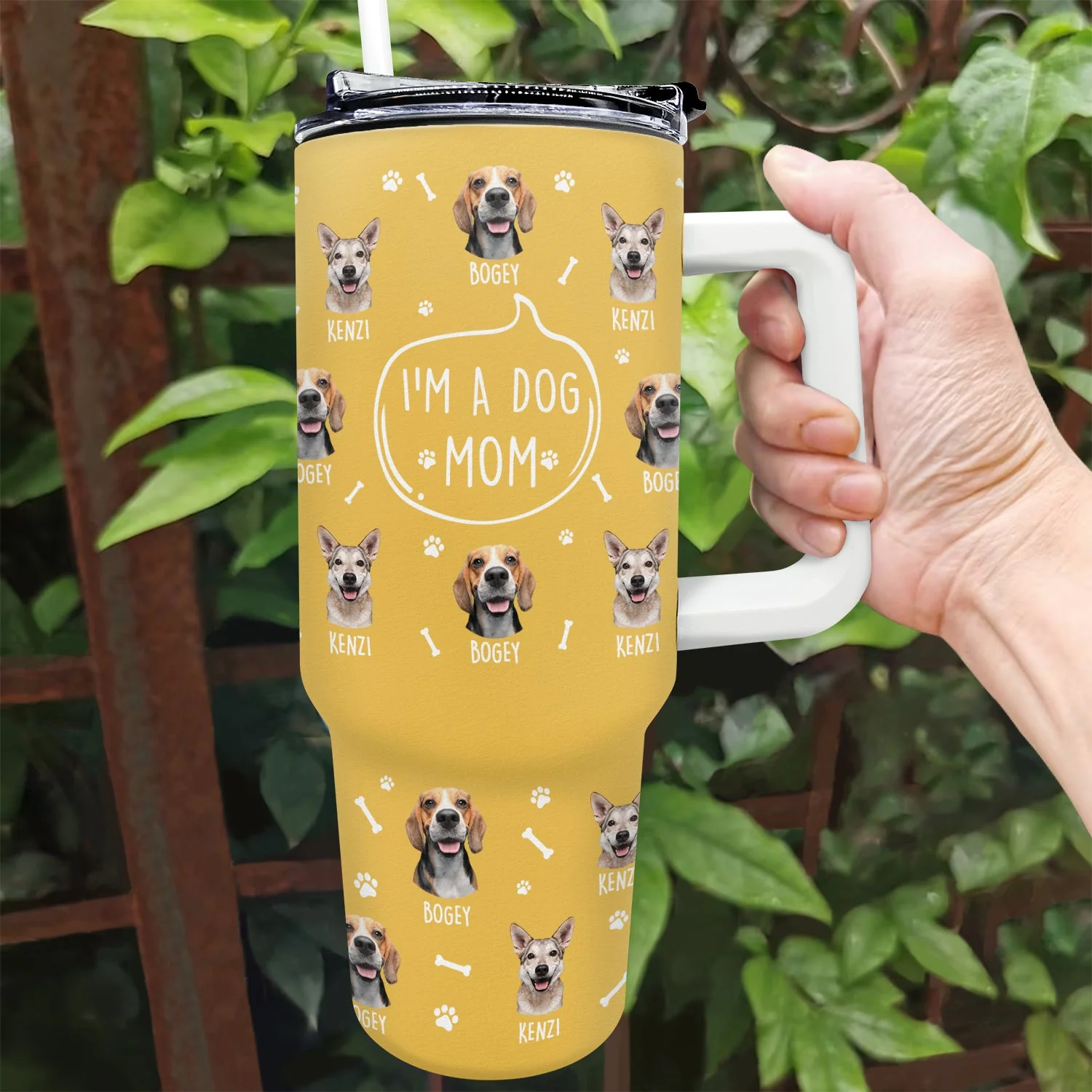 Custom Photo I'm A Dog Person - Gift For Dog Mom, Dog Dad, Dog Lovers - Personalized 40oz Tumbler With Straw - Image 3