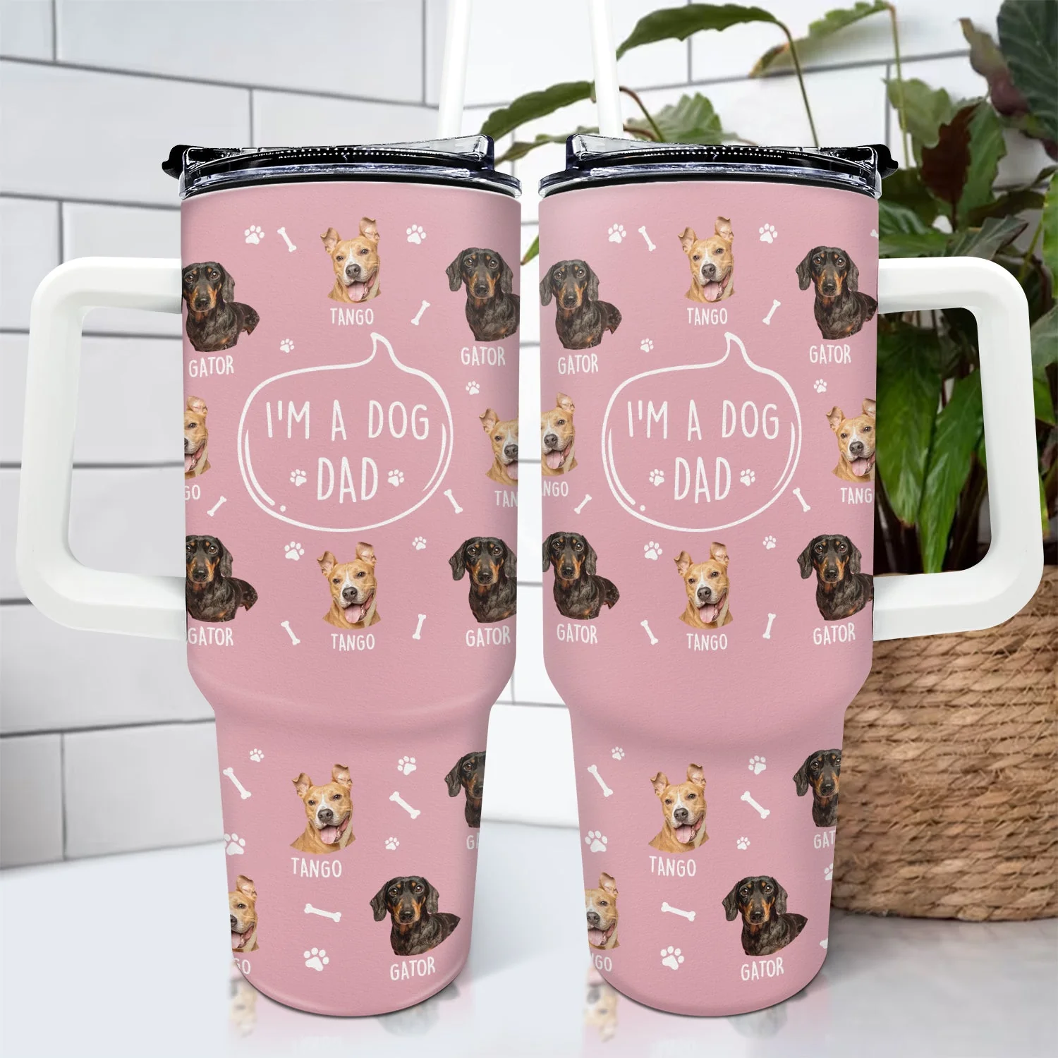 Custom Photo I'm A Dog Person - Gift For Dog Mom, Dog Dad, Dog Lovers - Personalized 40oz Tumbler With Straw - Image 5