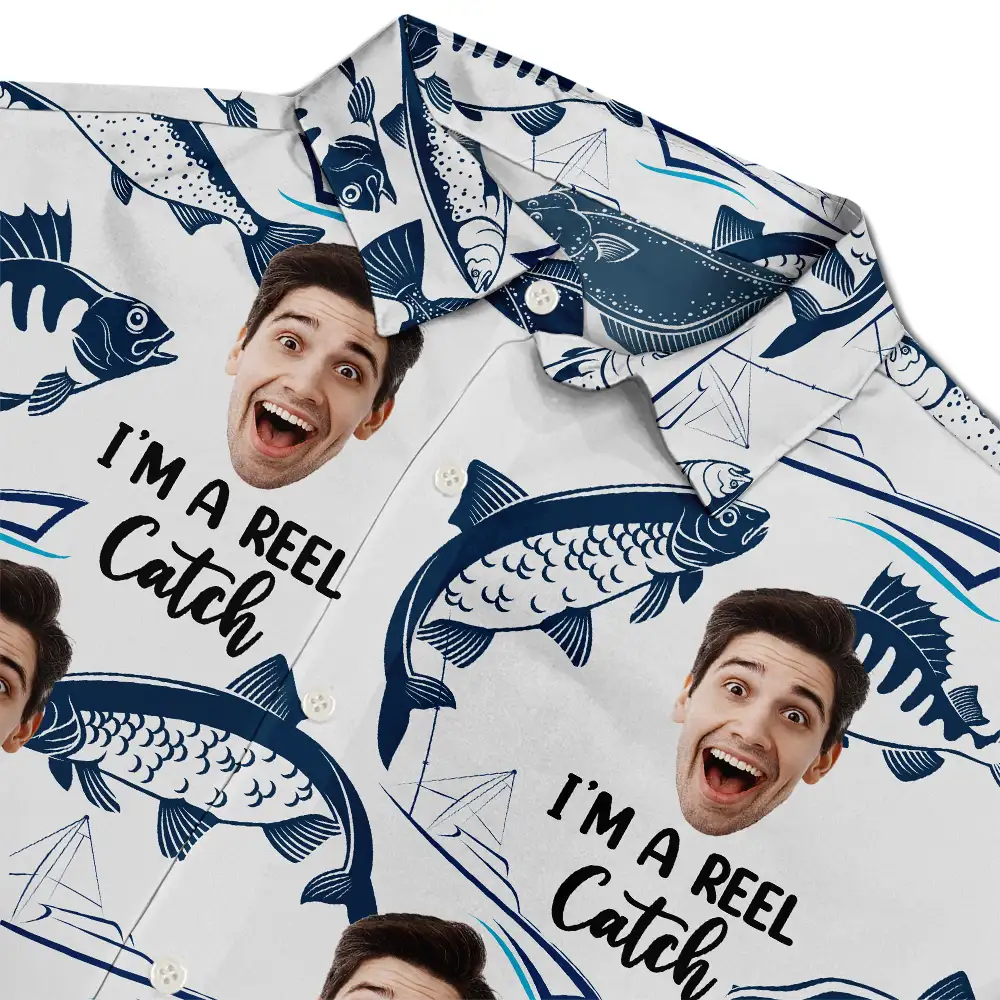Custom Photo I'm A Reel Catch - Personalized Hawaiian Shirt - Image 5