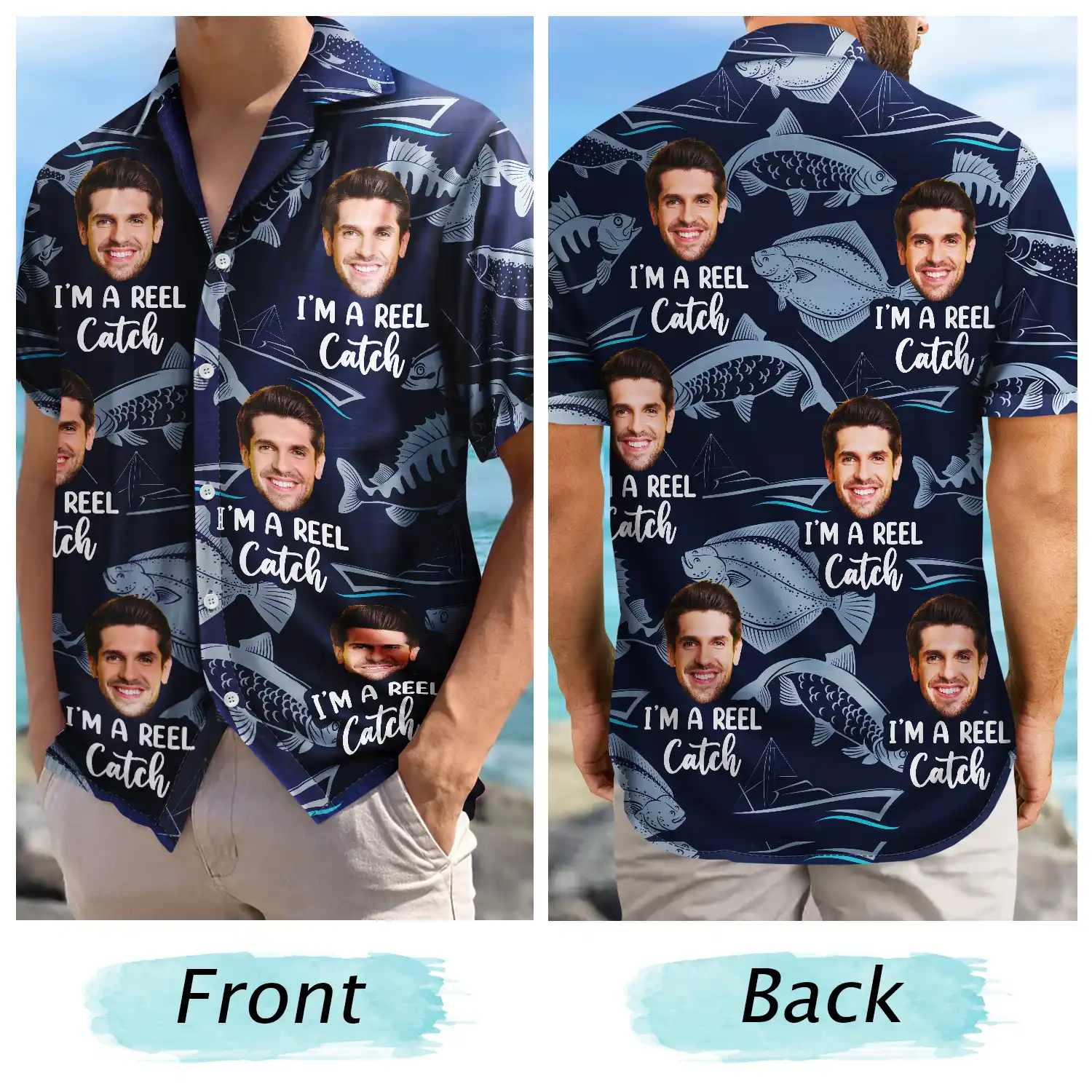 Custom Photo I'm A Reel Catch - Personalized Hawaiian Shirt - Image 6