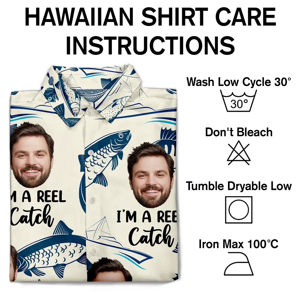 Custom Photo I'm A Reel Catch - Personalized Hawaiian Shirt - Image 8