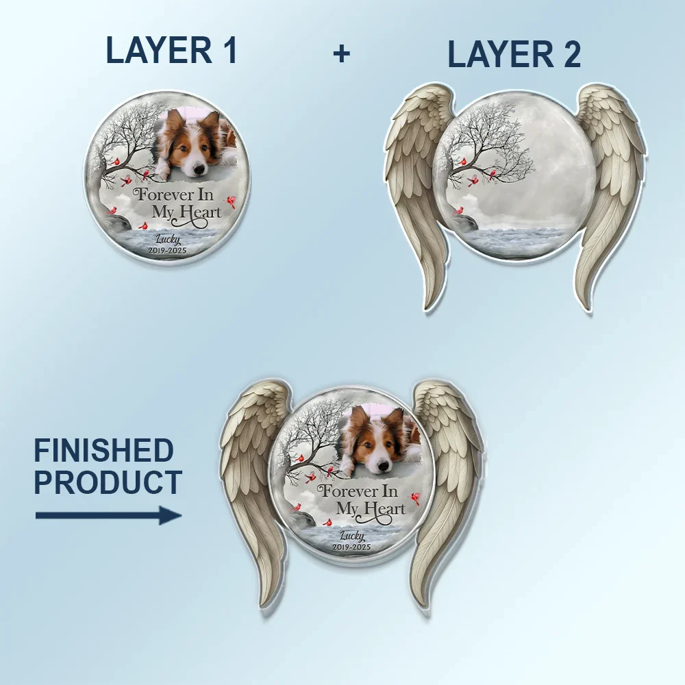 Custom Photo I'm Always With You Angel Wings - Personalized Custom Shaped Acrylic Car Visor Clip - Image 5