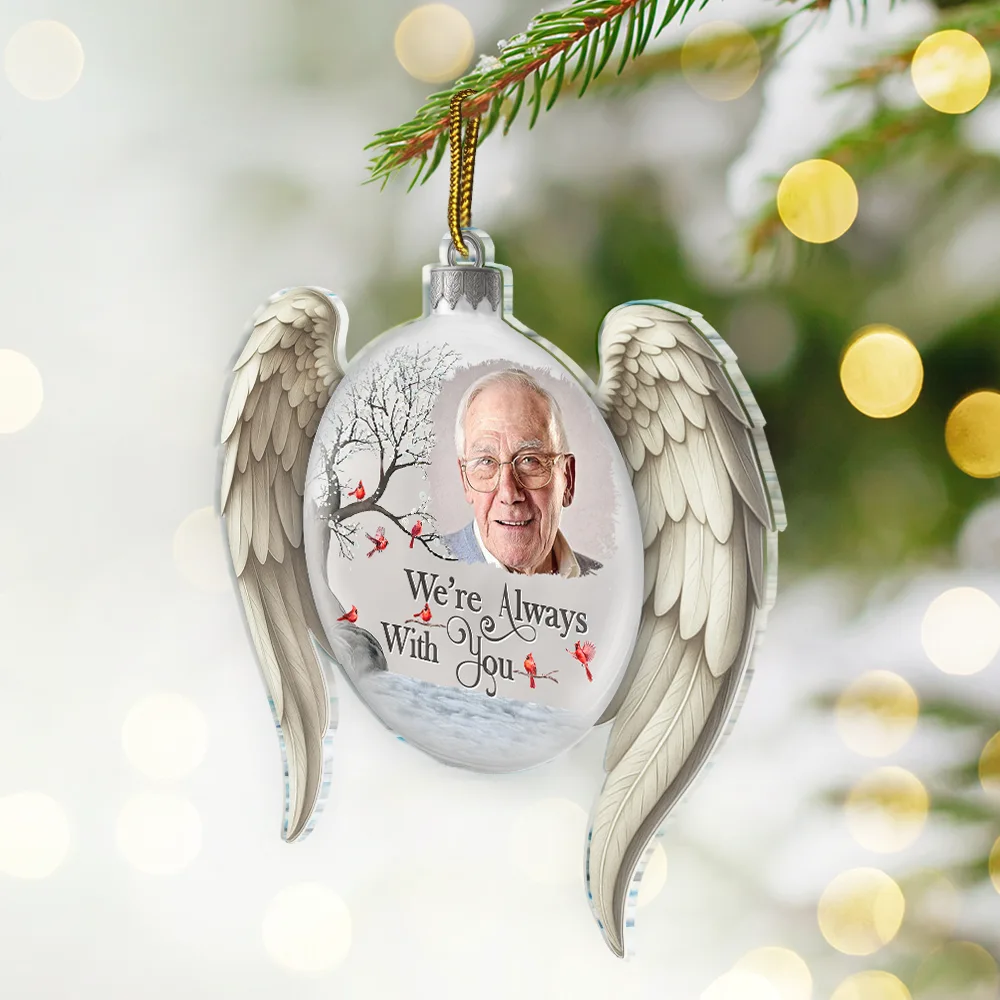 Custom Photo I'm Always With You Angel Wings - Personalized Custom Shaped Acrylic Ornament - Image 2