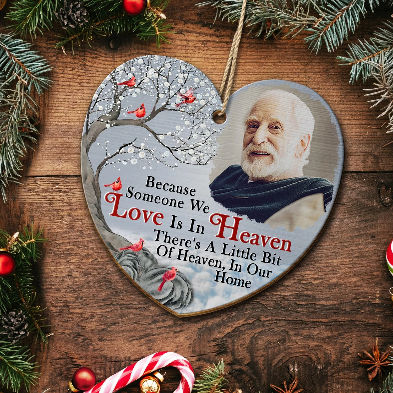 Custom Photo I'm Always With You - Christmas, Memorial Gift For Family, Siblings, Friends - Personalized Custom Shaped Wooden Ornament - Image 5