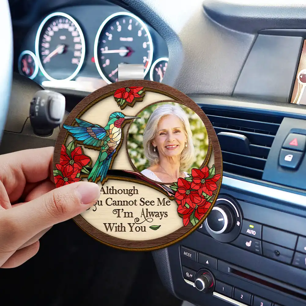 Custom Photo I'm Always With You Family Memorial - Personalised Custom Shaped Car Visor Clip - Image 3