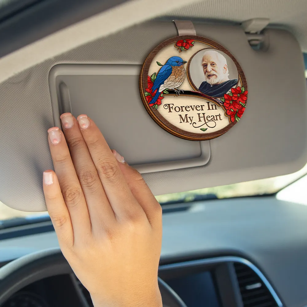 Custom Photo I'm Always With You Family Memorial - Personalised Custom Shaped Car Visor Clip - Image 4