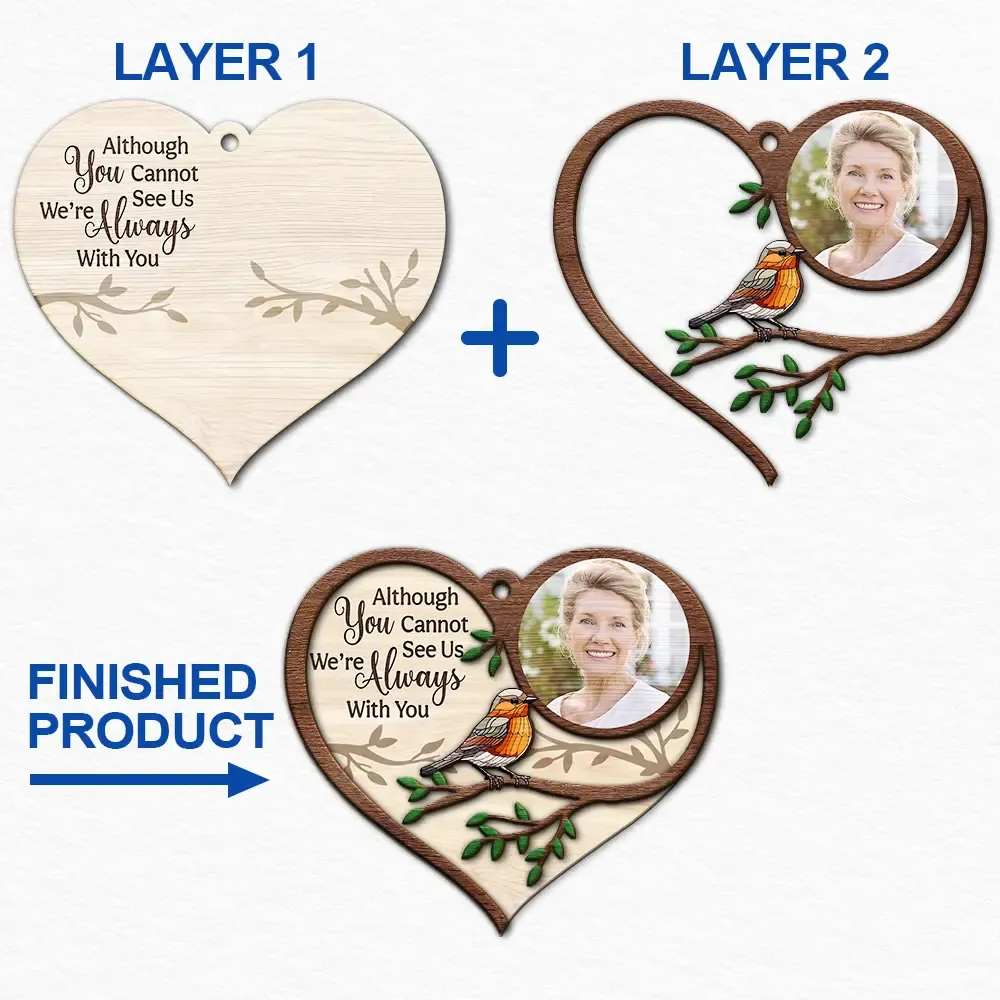 Custom Photo I'm Always With You Family Memorial - Personalized 2-Layered Wooden Ornament - Image 6