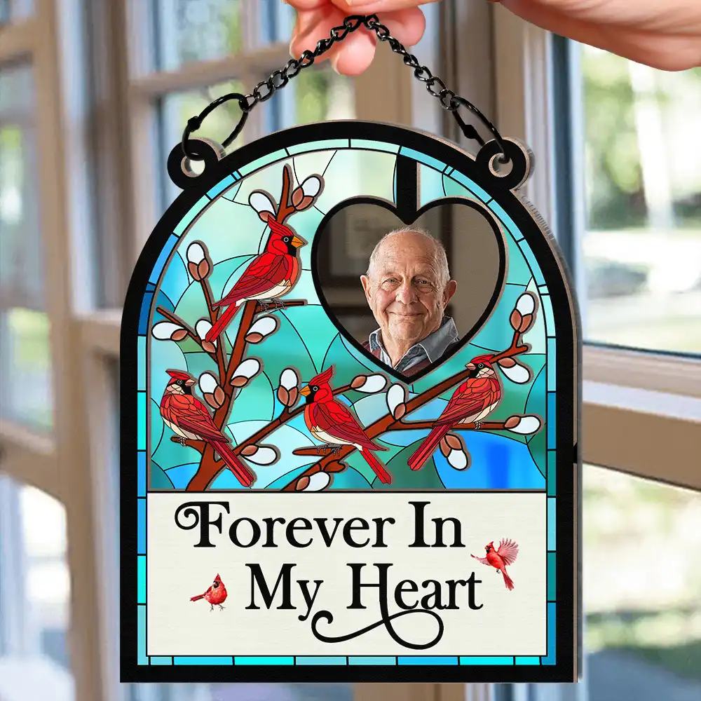 Custom Photo I'm Always With You Memorial Bird - Personalized Window Hanging Suncatcher Ornament - Image 2
