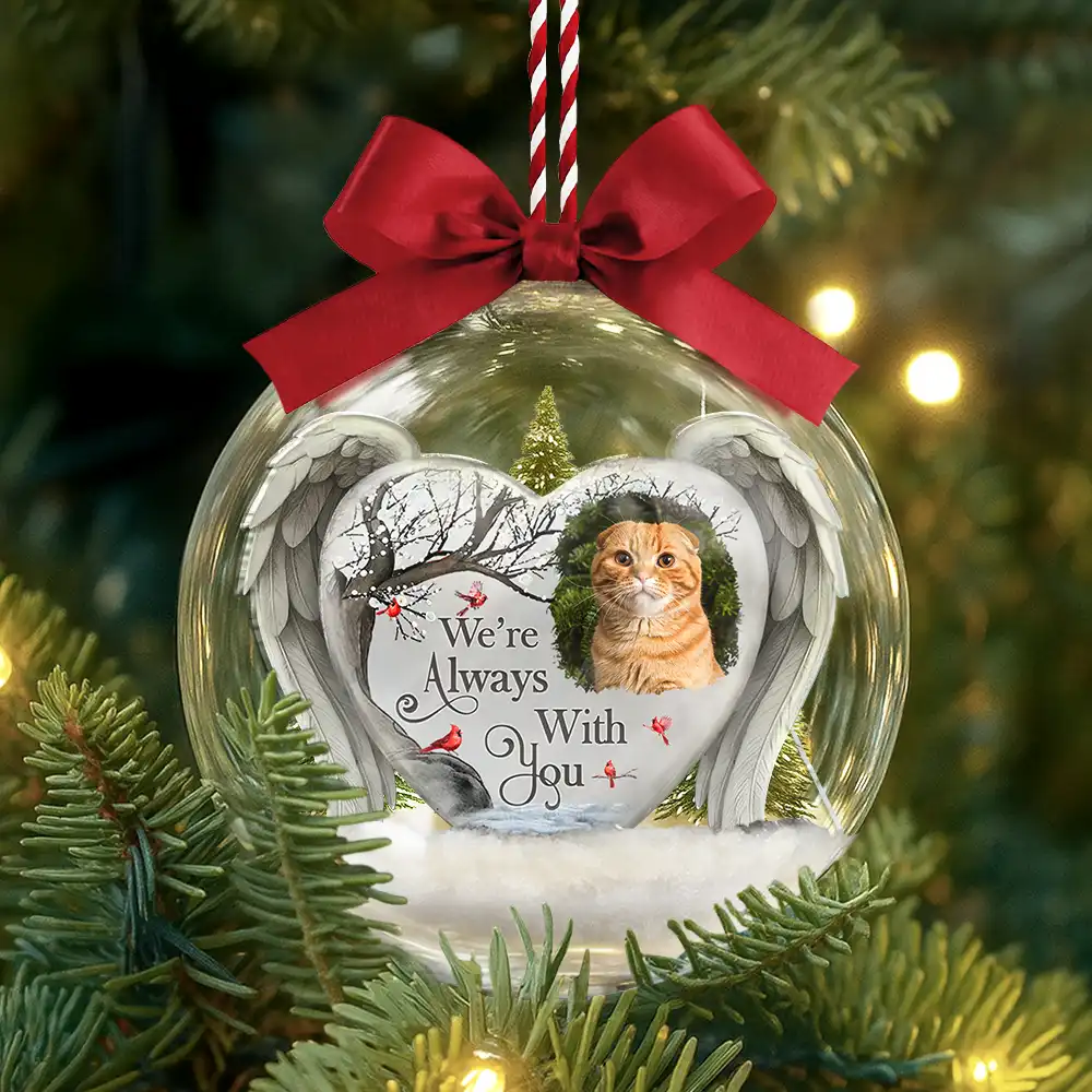 Custom Photo I'm Always With You Memorial Family - Personalized 3D Acrylic Ball Ornament - Image 3