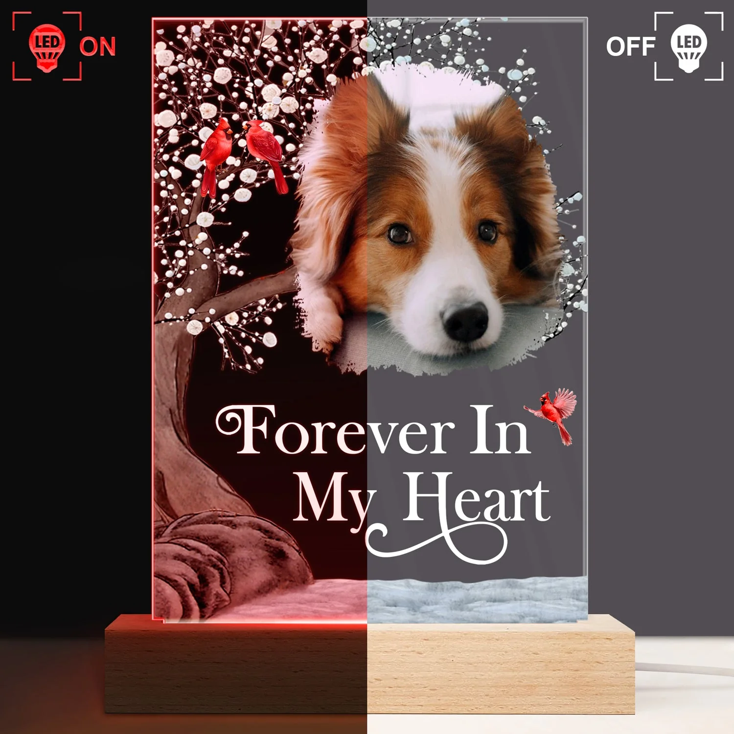 Custom Photo I'm Always With You - Memorial Gift For Family, Friends - Personalized 3D Led Light Wooden Base - Image 3