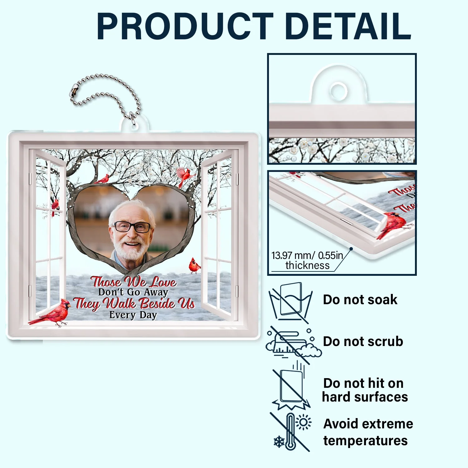Custom Photo I'm Always With You - Memorial Gift For Family, Friends - Personalized Acrylic Car Hanger - Image 5