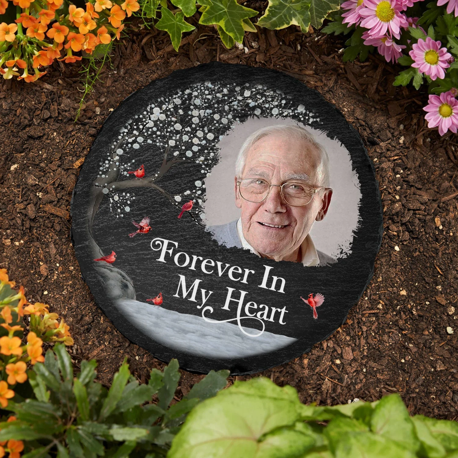 Custom Photo I'm Always With You - Memorial Gift For Family, Friends - Personalized Circle Memorial Garden Stone - Image 3