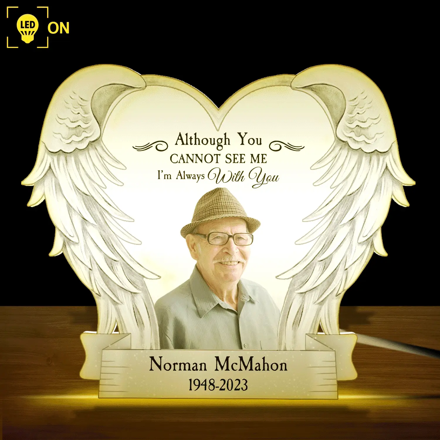 Custom Photo I'm Always With You - Memorial Gift For Family, Friends - Personalized Custom Shaped Photo Light Box - Image 3