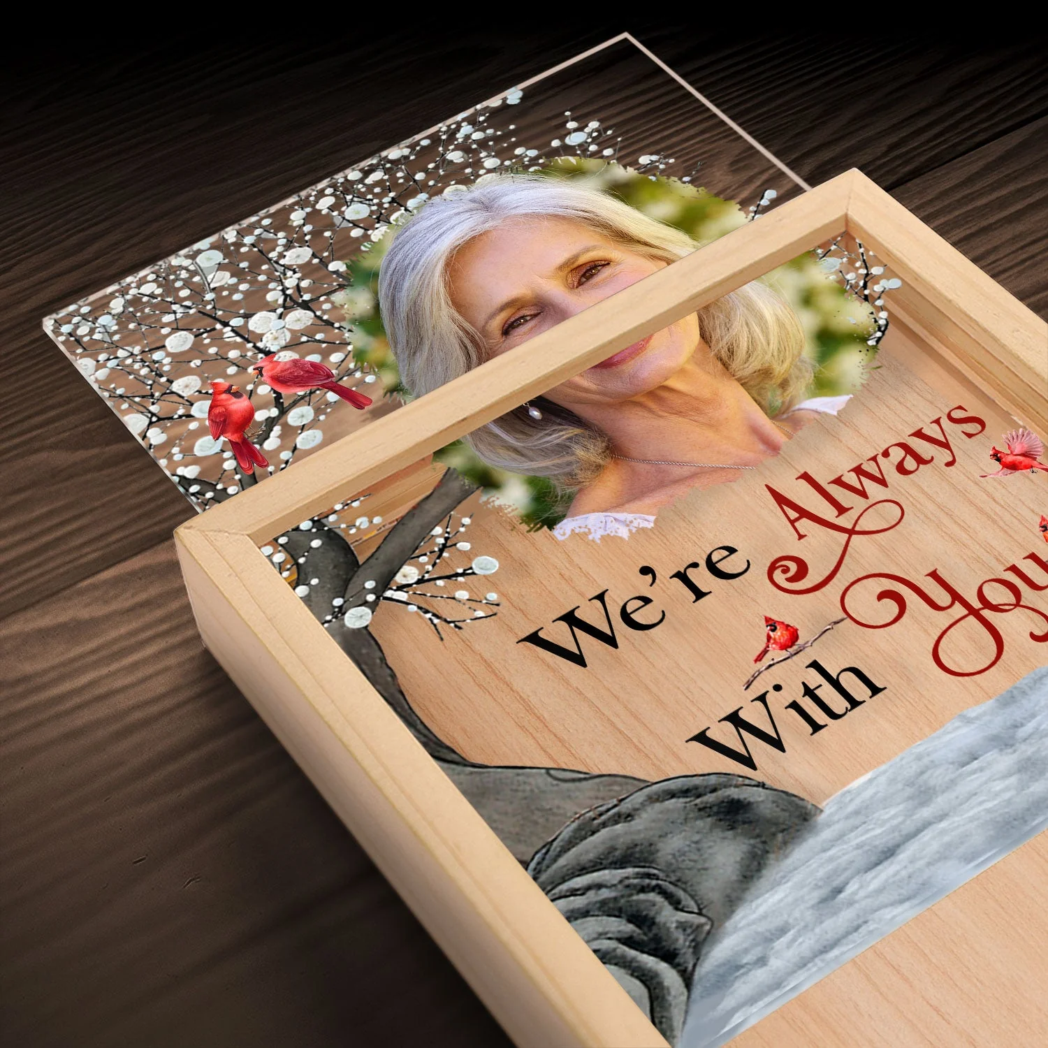 Custom Photo I'm Always With You - Memorial Gift For Family, Friends - Personalized Picture Frame Light Box - Image 4