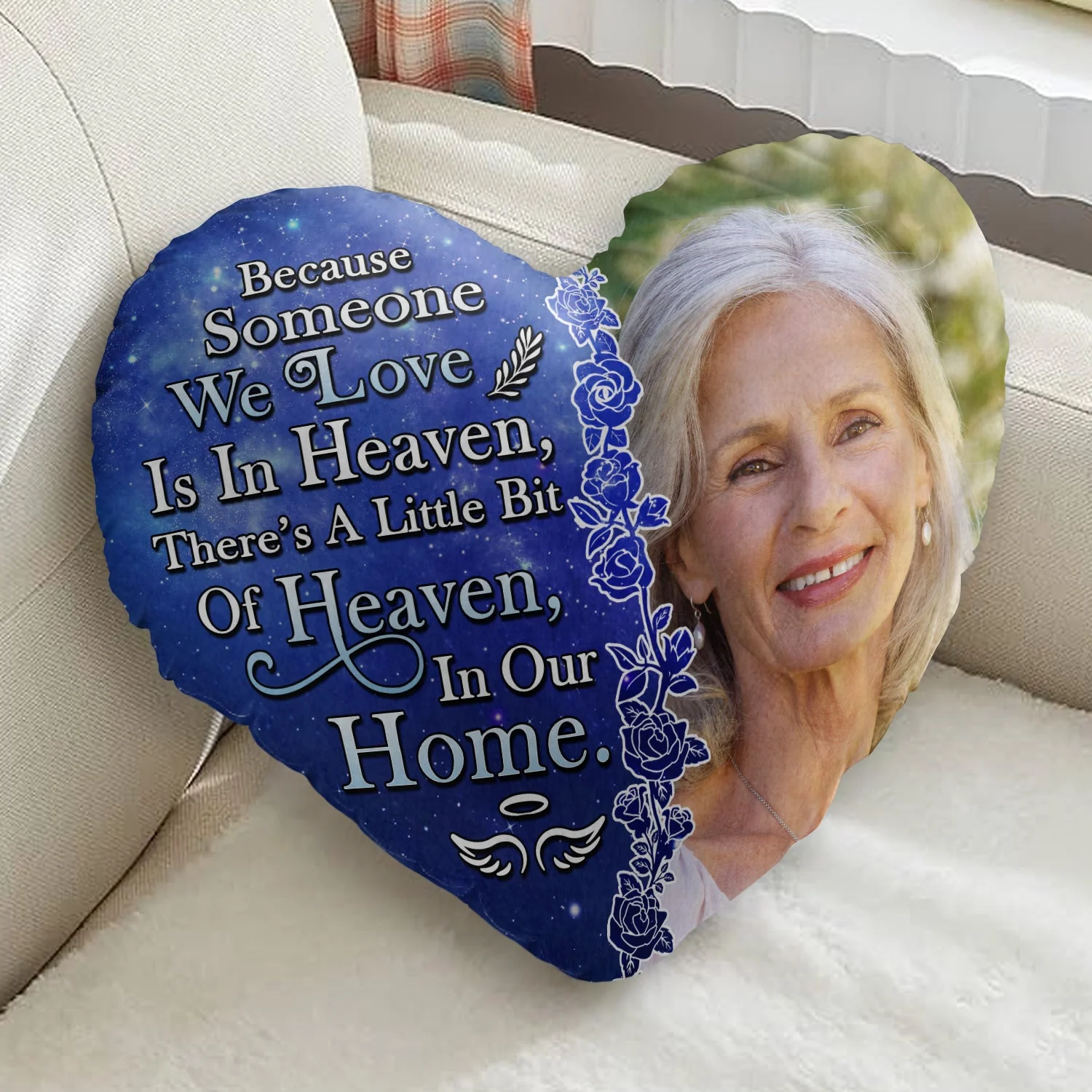Custom Photo I'm Always With You - Memorial Gift For Family, Friends, Pet Lovers - Personalized Heart Shaped Pillow - Image 2