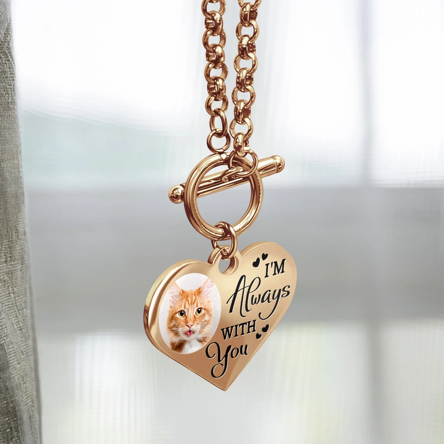 Custom Photo I'm Always With You - Memorial Gift For Family, Siblings, Friends, Dog Lovers, Cat Lovers - Personalized Heart Bracelet - Image 5