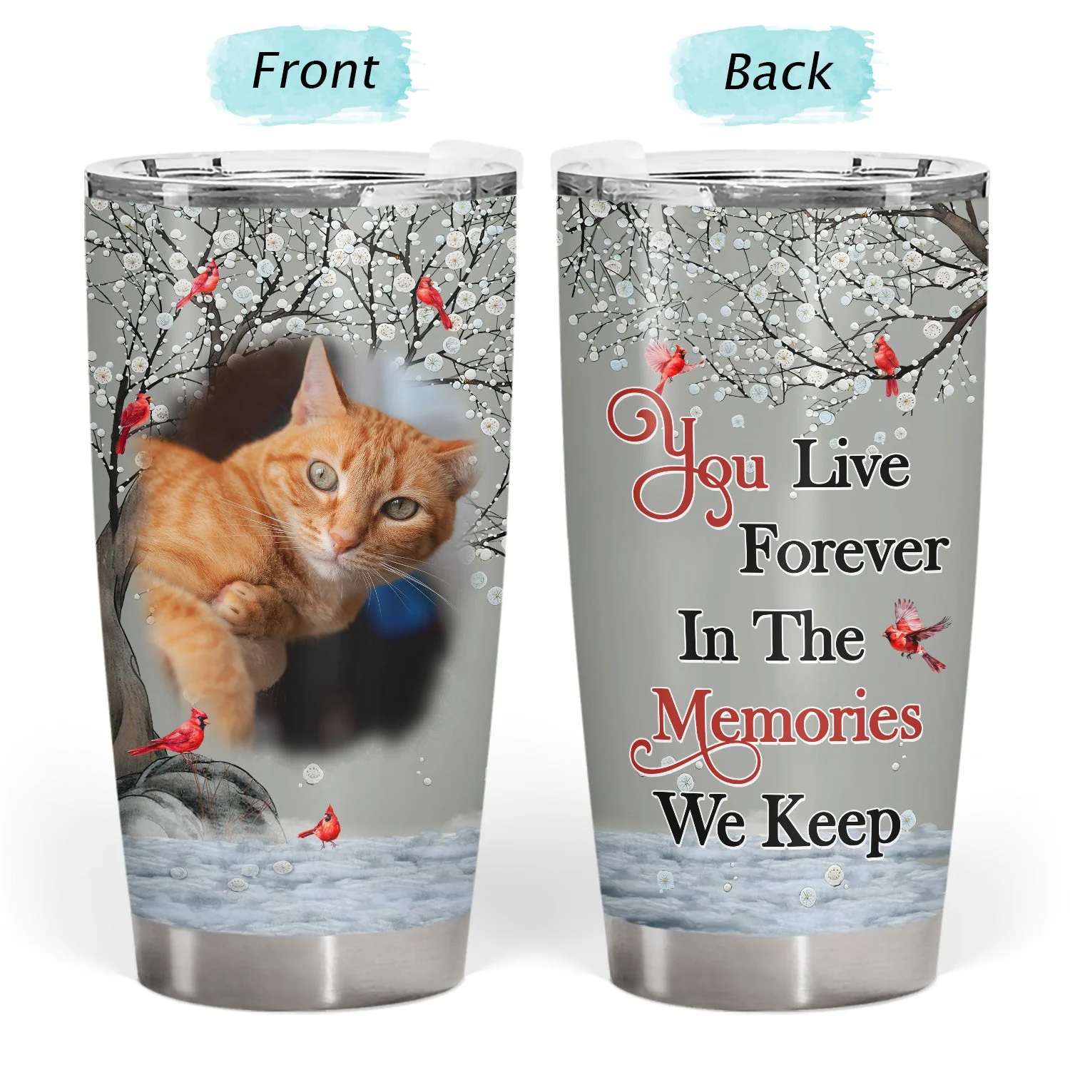Custom Photo I'm Always With You - Memorial Gift For Family, Siblings, Friends, Dog Lovers, Cat Lovers - Personalized Tumbler - Image 3