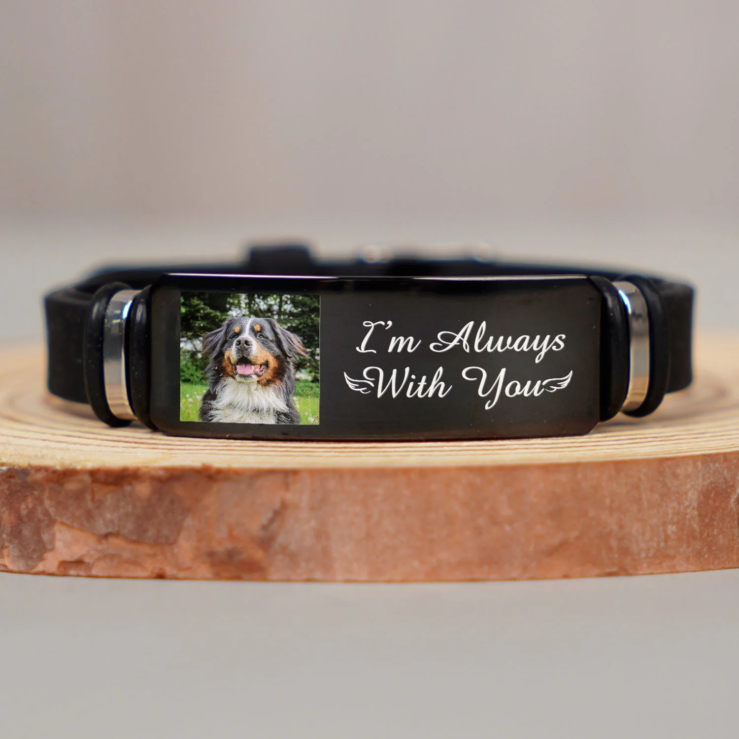 Custom Photo I'm Always With You - Memorial Gift For Pet Lover, Dog Mom, Cat Dad - Personalized Engraved Bracelet - Image 3