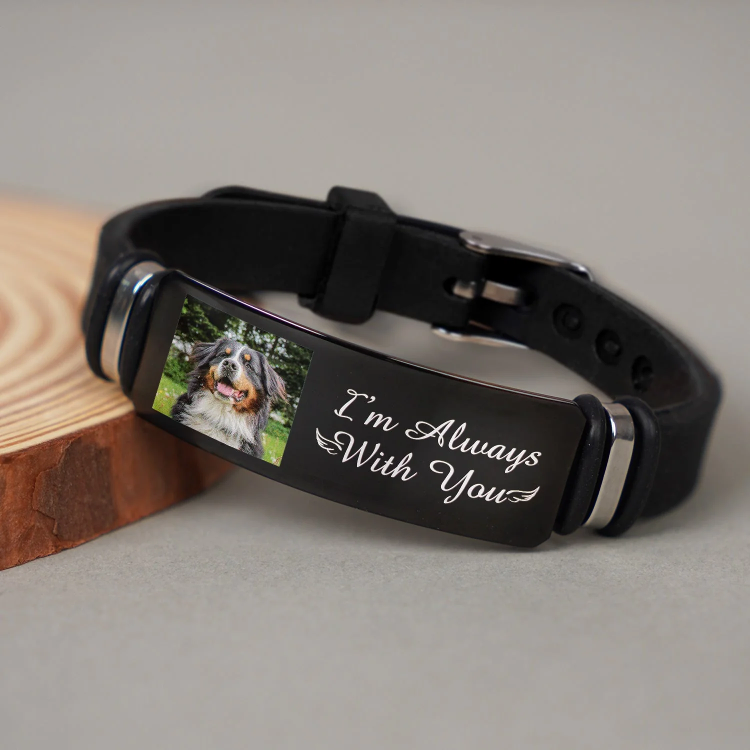 Custom Photo I'm Always With You - Memorial Gift For Pet Lover, Dog Mom, Cat Dad - Personalized Engraved Bracelet - Image 4
