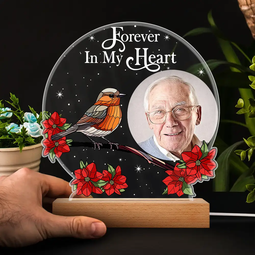 Custom Photo I'm Always With You Memorial - Personalized 3D Led Light Wooden Base - Image 4